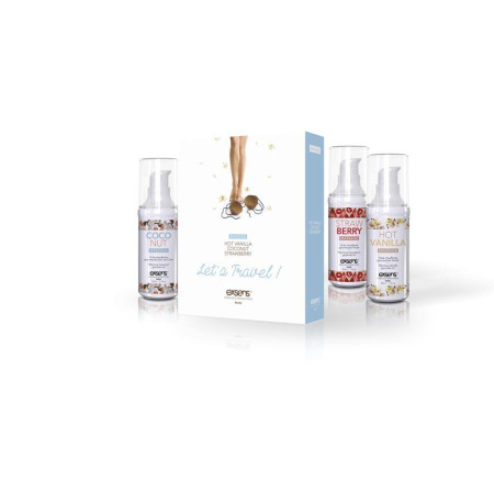 Розпродаж!!! Набір зігріваючих  масажних олій EXSENS Lets Travel (3х30 мл) (термін 01.2024)