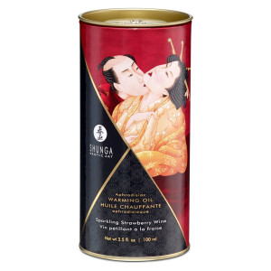 Розігрівальна олія Shunga Aphrodisiac Warming Oil – Sparkling Strawberry Wine (100 мл) без цукру. Photo 3