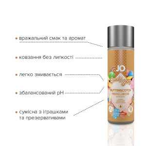 Лубрикант на водній основі System JO H2O — Candy Shop — Butterscotch (60 мл) без цукру та парабенів. Photo 3