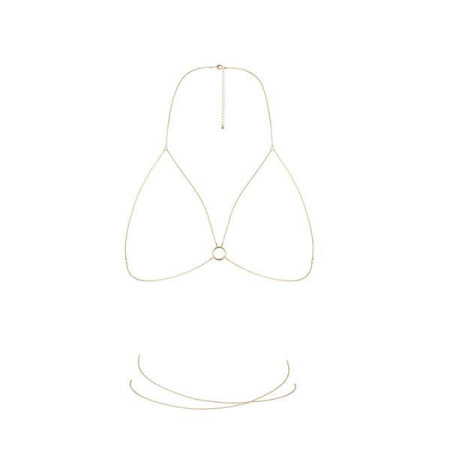 Ланцюжок портупея Bijoux Indiscrets Magnifique Bra Chain - Gold, прикраса на тіло