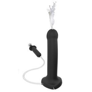 Фалоімітатор, що кінчає Strap-On-Me Dildo Cum Black, діаметр 3,6 см, силікон, насадка для страпону. Photo 2