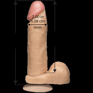 Фалоімітатор Doc Johnson The Realistic Cock 8 inch White - PVC, Vack-U-Lock, діаметр 5,1 см. Photo 2