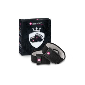 Утяжка для пеніса Mystim Charming Chuck, два регульованих текстильних ременя з електродами. Photo 2
