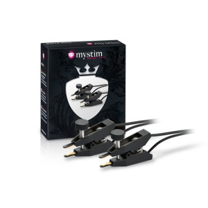 Затискачі для сосків Mystim Barry Bite для електростимуляції, з гвинтовим регулюванням. Photo 2