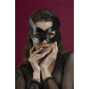 Маска кішечки Feral Feelings - Kitten Mask, натуральна шкіра, чорна