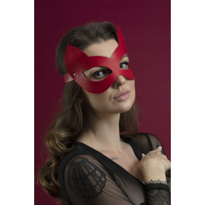 Маска кішечки Feral Feelings - Kitten Mask, натуральна шкіра, червона. Photo 2