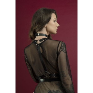 Портупея на тіло Feral Feelings - Harness, натуральна шкіра, колір чорний. Photo 2