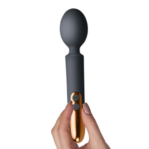 Вібромасажер Rocks Off Oriel Black, водонепроникний, гнучка головка, невеликий та потужний, LED-підс. Photo 3