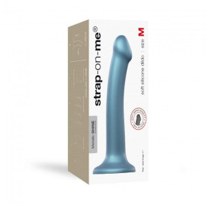 Насадка для страпону Strap-On-Me Mono Density Dildo M Blue, діам. 3,3 см, одношаровий силікон, гнучк. Photo 3