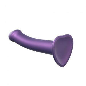 Насадка для страпону Strap-On-Me Mono Density Dildo Violet M, діам. 3,3 см, одношаровий силікон, гну. Photo 2