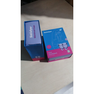 Набір менструальних чаш Satisfyer Feel Confident (lila), 15мл та 20мл (м'ята упаковка!!!). Photo 2