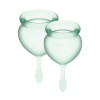 Набір менструальних чаш Satisfyer Feel Good (light green), 15мл і 20мл, мішечок для зберігання