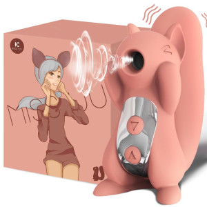 Вакуумний стимулятор з вібрацією KISTOY Miss UU Orange, іграшка 2-в-1. Photo 3