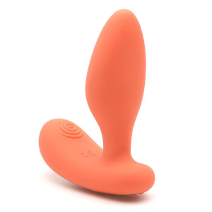 Вибропробка и массажер простаты 2-в-1 KISTOY Gordon Orange с пультом ДУ, гибкая ножка. Photo 2