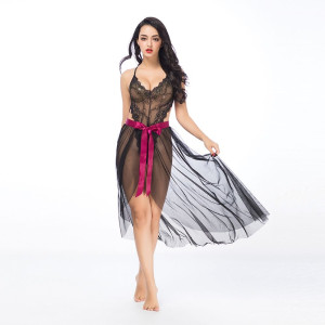 Эротический полупрозрачный комплект боди с юбкой One Size. Photo 2