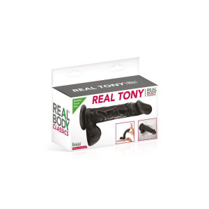 Фалоімітатор Real Body — Real Tony Black, TPE, діаметр 3,5 см. Photo 3