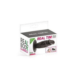 Фалоімітатор Real Body — Real Tim Black, TPE, діаметр 3,4 см. Photo 2