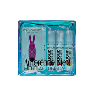 Набір з 3-х смаків стимулювального лубриканта Amoreane Med (3х10мл) та віброкулі Adrien Lastic Pink. Photo 2