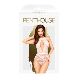 Боді з глибоким декольте та високими трусиками Penthouse - Toxic Powder White M/L. Photo 3