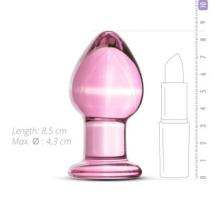 Розовая анальная пробка из стекла Gildo Pink Glass Buttplug No. 27. Photo 3