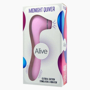Вибратор и вакуумный клиторальный стимулятор Alive Midnight Quiver Pink - секс-игрушка 2в1. Photo 2