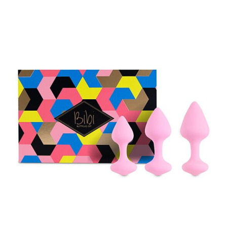 Набор силиконовых анальных пробок FeelzToys - Bibi Butt Plug Set 3 pcs Pink