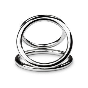 Потрійне ерекційне кільце Sinner Gear Unbendable – Triad Chamber Metal Cock and Ball Ring – Medium. Photo 3