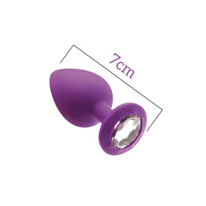 Анальная пробка с кристаллом MAI Attraction Toys №47 Purple, длина 7см, диаметр 2,8см