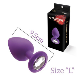 Анальная пробка с кристаллом MAI Attraction Toys №49 Purple, длина 9,5см, диаметр 4см. Photo 2
