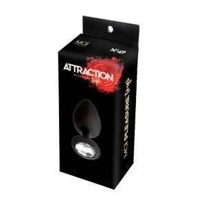Анальная пробка с кристаллом MAI Attraction Toys №49 Black, длина 9,5см, диаметр 4см. Photo 3