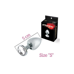 Анальная пробка с кристаллом MAI Attraction Toys №72, длина 5см, диаметр 2,5см. Photo 3