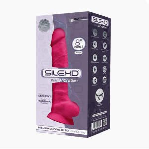 Фалоімітатор з вібрацією SilexD Vetus Vibro Pink (MODEL 1 size 8in), двошаровий, діаметр 4,2см. Photo 2