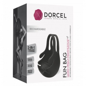 Ерекційне кільце з вібрацією і стимуляцією мошонки Dorcel FUN BAG, перезаряджуване. Photo 2