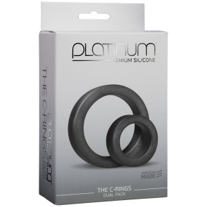 Набір ерекційних кілець Doc Johnson Platinum Premium Silicone — The C-Rings — Charcoal. Photo 2