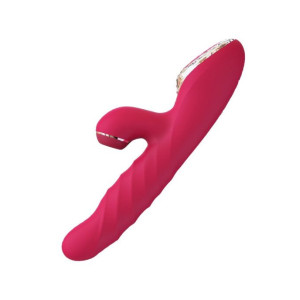 Вібратор-кролик з вакуумною стимуляцією і стовбуром, що обертається KISTOY A-King Max Red. Photo 2