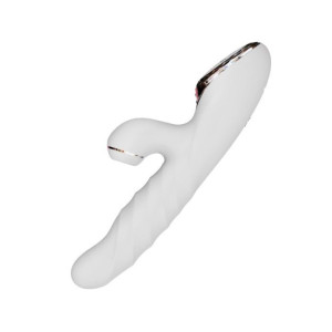 Вібратор-кролик з вакуумною стимуляцією і стовбуром, що обертається KISTOY A-King Max White. Photo 2