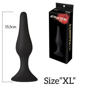 Анальная пробка на присоске MAI Attraction Toys №35 Black, длина 15,5см, диаметр 3,8см. Photo 3