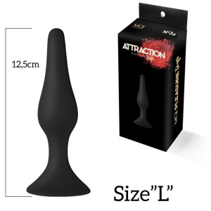 Анальная пробка на присоске MAI Attraction Toys №34 Black, длина 12,5см, диаметр 3,2см. Photo 3