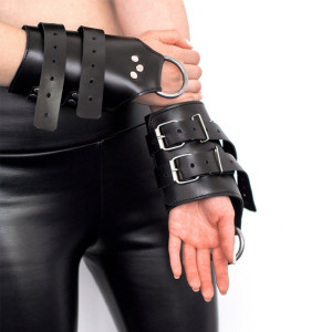 Манжети для підвісу за руки Kinky Hand Cuffs For Suspension з натуральної шкіри, колір чорний. Photo 3