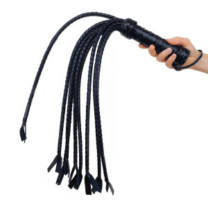 Флогер Кішка, 9 плетених хвостів по 50 см, колір чорний. Photo 2