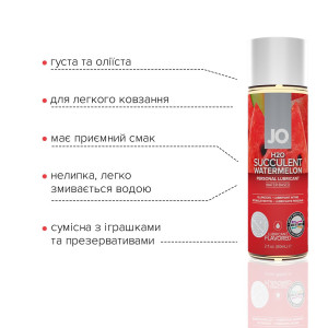 Змазка на водній основі System JO H2O — Watermelon (60 мл) без цукру, рослинний гліцерин. Photo 3