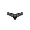 Мереживні трусики-танга з атласним бантиком Naja Thong black L/XL - Passion