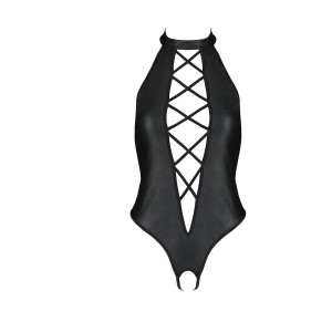 Боді з еко-шкіри з імітацією шнурівки та відкритим доступом Nancy Body black XXL/XXXL - Passion. Photo 3