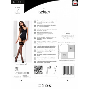 Классические чулки под пояс с двойной резинкой ST002 5 roso - Passion. Photo 3