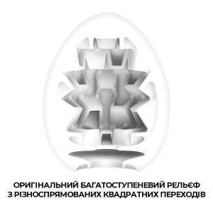 Мастурбатор-яйце Tenga Egg Boxy з геометричним рельєфом. Photo 3