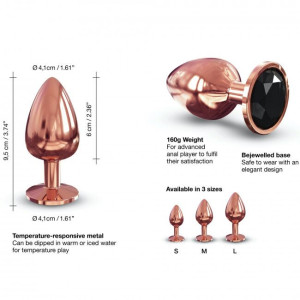 Металлическая анальная пробка с украшением в виде кристалла Dorcel - Diamond Plug Rose Gold L. Photo 3