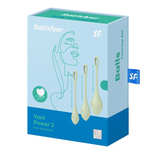 Набор йони бусин Satisfyer Yoni Power 2 Light Green, диаметр 2-2,5-3см, вес 22-44-73гр. Photo 2