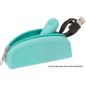 Сумка для зберігання секс-іграшок PowerBullet - Silicone Storage Zippered Bag Teal. Photo 2
