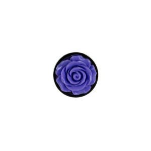 Металлическая анальная пробка Lux Active с розой - Rose Anal Plug - Purple, вибропуля в подарок. Photo 3