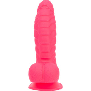 Ребристий фалоімітатор на присосці ADDICTION — Tom 7″ Dildo With Balls — Pink, віброкуля в подарунок. Photo 2